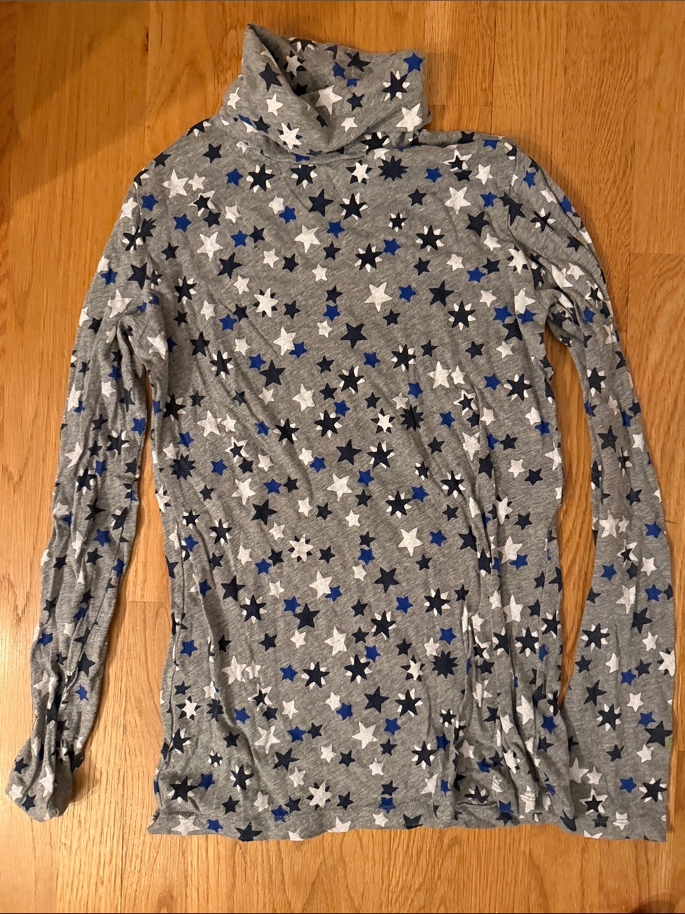 Crewcuts Gray Star Turtleneck with Blue and White Stars
